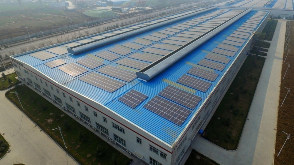 Color steel tile photovoltaic power station sloping roof